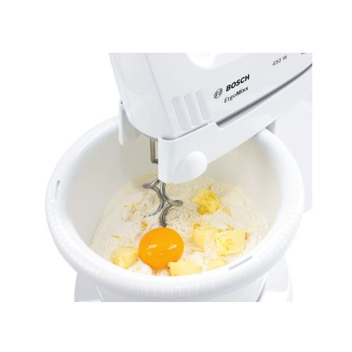 Миксер Bosch MFQ36400, Hand mixer, 450 W, 5 speed settings, additional pulse/turbo setting, white/grey