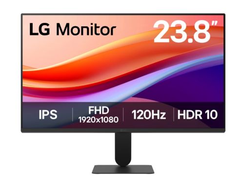 Монитор LG 24U41YA-B, 23,8" IPS, 1ms MBR, 5ms (GtG at Faster), 120Hz, 1500:1,  HDR 10 / sRGB 99%, Dynamic Action Sync, 250 cd/m2, Full HD 1920x1080, AMD FreeSync, VRR, Eye-care, LG Switch, Reader Mode, D-Sub, HDMI, Tilt, Black