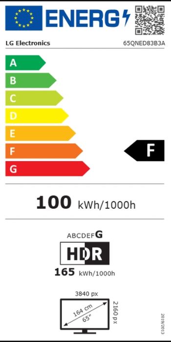 Телевизор LG 65QNED83B3A, 65" 4K QNED MiniLED Smart TV, 3840x2160, 120Hz Native (VRR 144Hz), DVB-T2/C/S2, Alpha7 AI Processor, HDR10/HLG, webOS 26 ThinQ, VRR/ALLM/HGiG, 4K Super Upscaling, WiFi 5, Bluetooth 5.3, AirPlay 2, LAN, CI, HDMI, AI Sound Pro, Goo