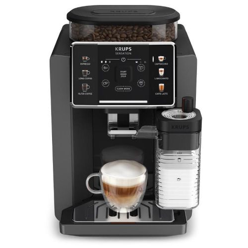 Кафеавтомат Krups EA912HF0 – 1450 W, 15 bar, 6 напитки, метална мелачка, кана за мляко