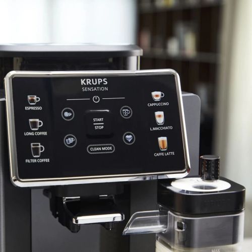 Кафеавтомат Krups EA912HF0 – 1450 W, 15 bar, 6 напитки, метална мелачка, кана за мляко