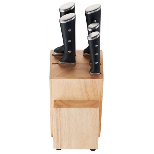 Комплект ножове Tefal K232S574 – дървен блок + 5 ножа от немска неръждаема стомана