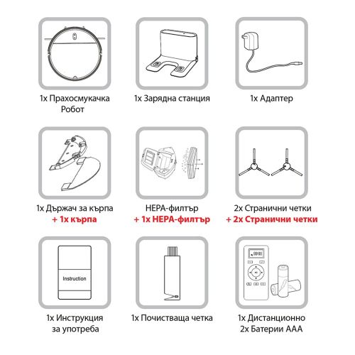 Робот прахосмукачка MUHLER Bobby 2 – 3в1 сухо почистване, моп и прахосмукачка, Wi-Fi, 2700 Pa, HEPA филтър