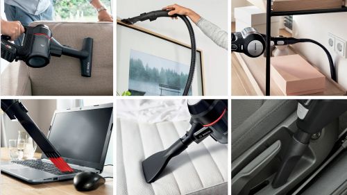 Акумулаторна вертикална прахосмукачка Bosch BCS711EXT Unlimited 7 – без торба, 18 V, 40 мин работа, 0.3 L контейнер, LED четка