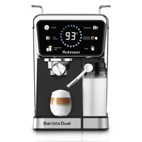 Полу-автоматична кафемашина Rohnson R-98082 Hot&Cold Barista Dual – 20 bar, 1350 W, горещо и студено еспресо, автоматична пяна