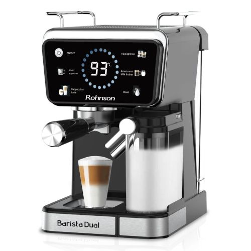 Полу-автоматична кафемашина Rohnson R-98082 Hot&Cold Barista Dual – 20 bar, 1350 W, горещо и студено еспресо, автоматична пяна