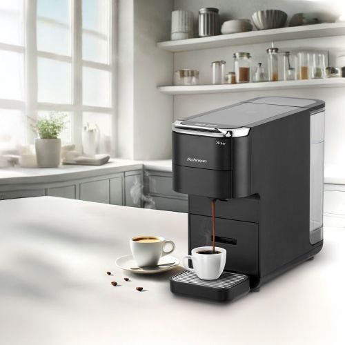 Мултикапсулна кафемашина Rohnson R-98055 – 20 bar, 1.5 L резервоар, 7 програми, Nespresso/Dolce Gusto/Lavazza Blue/ESE/мляно кафе