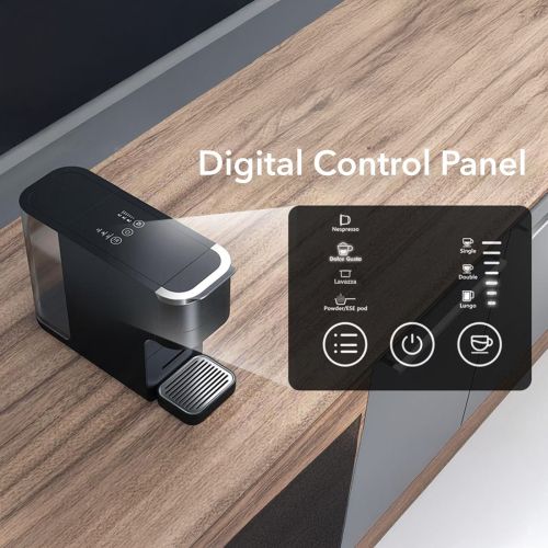 Мултикапсулна кафемашина Rohnson R-98055 – 20 bar, 1.5 L резервоар, 7 програми, Nespresso/Dolce Gusto/Lavazza Blue/ESE/мляно кафе