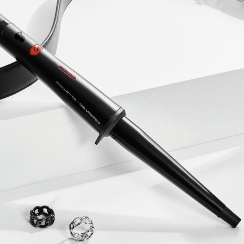 Маша за коса Rowenta x KARL LAGERFELD CF324LF0 – конусовидна конична маша за къдрене, регулируема 120-200 °C, Keratin & Glow покритие