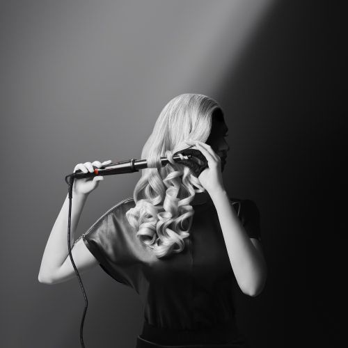 Маша за коса Rowenta x KARL LAGERFELD CF324LF0 – конусовидна конична маша за къдрене, регулируема 120-200 °C, Keratin & Glow покритие