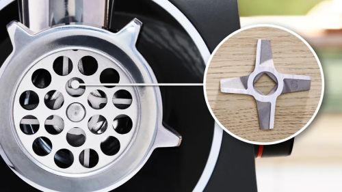 Месомелачка Bosch MFWS440B, Meat mincer - MultiPower 1900 W, Planetary gearbox, 2,5 kg/min, kebbe attachment, sausage attachment, reverse function, Black