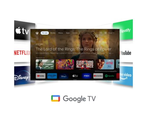 Телевизор Thomson Smart QLED Pro TV 55"; Google TV; 3840 x 2160 (4K UHD), DLED, 144 Hz, DVB-T/T2/C/S/S2, HDR10, Wi-Fi, Bluetooth, LAN, HDMI 4 (2.1), USB 2 (2.0) + 1 (3.0), Central Swivel Stand, Black