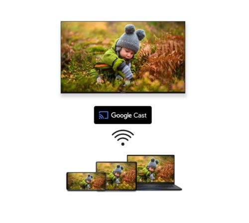 Телевизор Thomson Smart QLED Pro TV 55"; Google TV; 3840 x 2160 (4K UHD), DLED, 144 Hz, DVB-T/T2/C/S/S2, HDR10, Wi-Fi, Bluetooth, LAN, HDMI 4 (2.1), USB 2 (2.0) + 1 (3.0), Central Swivel Stand, Black