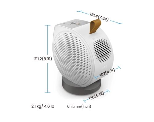 Мултимедиен проектор BenQ GV50 Laser Portable Projector, 1080p (1920x1080), 100K:1, 500 ANSI Lumens, 1.2X, Auto Keystone, HDMI (ARC 5.1 channel), USB-C (w/DP PD), USB, BT 5.0,  2x4W Speakers + 10W Woofer, Google TV, SmartRemote App, WiFi, 2.1kg, White