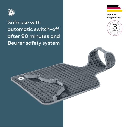 Термоподложка Beurer HK 64 Back & neck heat pad; Soft, cosy material; Automatic switch-off; BSS; Machine-washable at 30°C; Fast heating; 3 Illuminated temperature settings