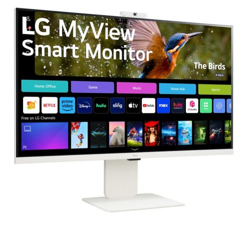Монитор LG 32SR85U-W, 31.5" IPS Smart webOS, Full HD Web cam, AG, 5ms, 1000:1, 400cd/m, DCI-P3 95%, 4K UHD (3840x2160), ThinQ, HDR 10, HDMI, USB Type-C-PD 90W, Wi-Fi B/in, AirPlay 2, Bluetooth, Speakers 5W x 2, Height Adjustable, Tilt, White
