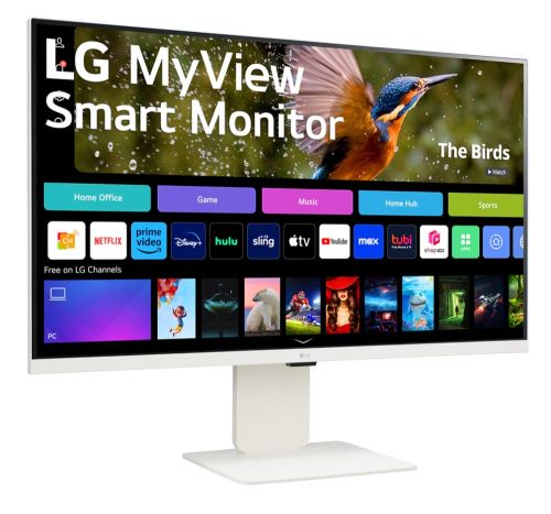 Монитор LG 32SR85U-W, 31.5" IPS Smart webOS, Full HD Web cam, AG, 5ms, 1000:1, 400cd/m, DCI-P3 95%, 4K UHD (3840x2160), ThinQ, HDR 10, HDMI, USB Type-C-PD 90W, Wi-Fi B/in, AirPlay 2, Bluetooth, Speakers 5W x 2, Height Adjustable, Tilt, White