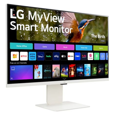 Монитор LG 32SR85U-W, 31.5" IPS Smart webOS, Full HD Web cam, AG, 5ms, 1000:1, 400cd/m, DCI-P3 95%, 4K UHD (3840x2160), ThinQ, HDR 10, HDMI, USB Type-C-PD 90W, Wi-Fi B/in, AirPlay 2, Bluetooth, Speakers 5W x 2, Height Adjustable, Tilt, White