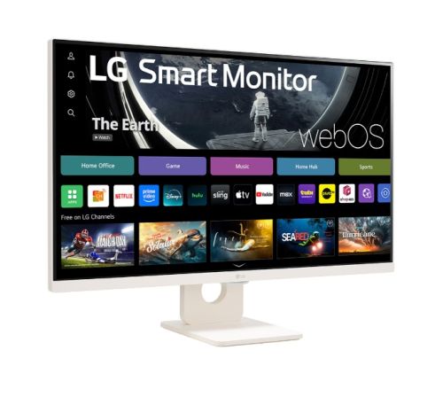 Монитор LG 27U511SA-W, 27" IPS Smart webOS23, 100Hz, 5ms, 1300:1, 250cd/m, FHD 1920x1080, ThinQ, sRGB 99%, HDR 10, HDMI, USB, Bluetooth, AirPlay 2, Speacers 5W x 2, Tilt, White