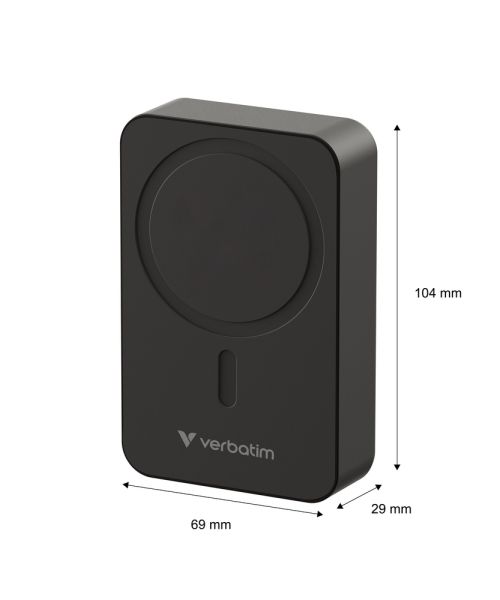 Външна батерия Verbatim Charge 'n' Go Essentials Power Bank Magnetic Wireless 20000mAh Black