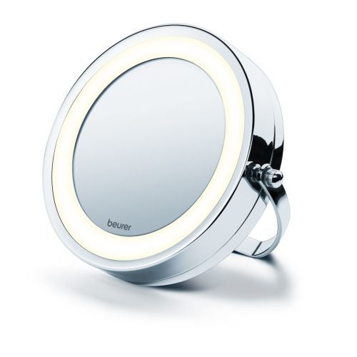 Козметично огледало Beurer BS 59 Illuminated mirror,wall-mounted/standing , 8 LED light, 5 x zoom, 2 swivering mirrors, 11 cm