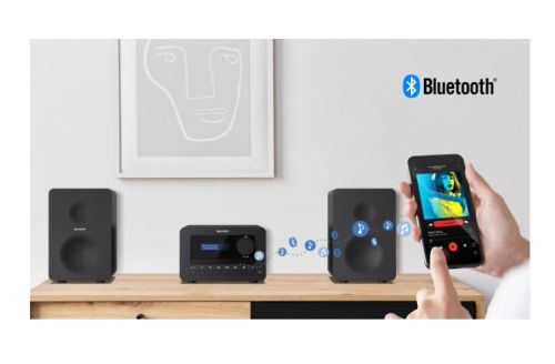 Аудио система Sharp Audio Systems XL-B514(BK), HI-FI MICRO SYSTEM, 40W (peak), FM radio with RDS,  Bluetooth v5.0, CD player, USB MP3 playback, 3.5mm Headphone jack / line-out, wooden speaker, Black