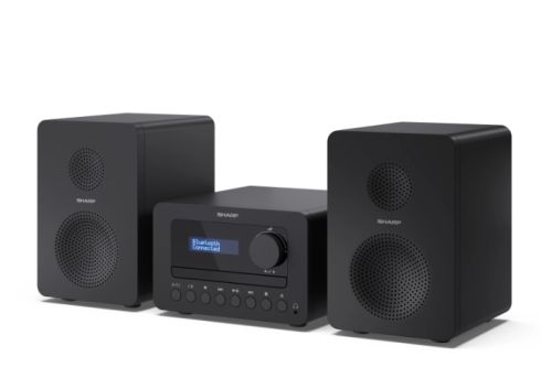 Аудио система Sharp Audio Systems XL-B514(BK), HI-FI MICRO SYSTEM, 40W (peak), FM radio with RDS,  Bluetooth v5.0, CD player, USB MP3 playback, 3.5mm Headphone jack / line-out, wooden speaker, Black
