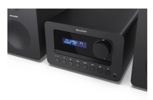 Аудио система Sharp Audio Systems XL-B514(BK), HI-FI MICRO SYSTEM, 40W (peak), FM radio with RDS,  Bluetooth v5.0, CD player, USB MP3 playback, 3.5mm Headphone jack / line-out, wooden speaker, Black