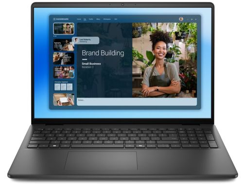 Лаптоп Dell 16 DC16250, Intel Core 5 120U (10 cores, up to 5.0 GHz), 16.0" FHD+(1920x1200) AG, 300nits, 16GB, 2x8GB, DDR5, 5200 MT/s, 512GB M.2 PCIe, Intel Graphics, Cam, FPR, Wi-Fi 6, Backlit Kb, Ubuntu, Carbon Black, 3Y PS