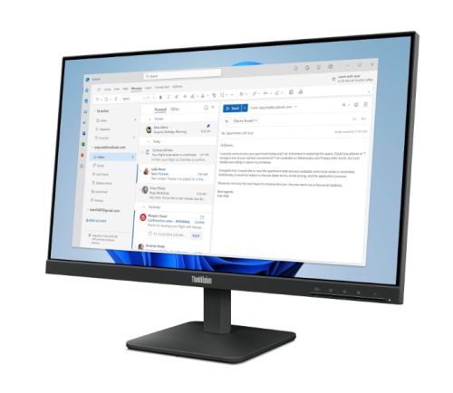 Монитор Lenovo ThinkVision S24-4e 23.8" IPS WLED, 1920x1080, 16:9, 4ms, 100Hz, 250 cd/m2, 1300:1, HDMI, VGA, Tilt