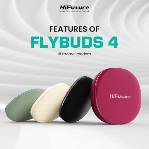 Слушалки HiFuture FlyBuds 4 ANC Matcha Green, Active Noise Cancelling, 4 MICS ENC, Wireless 5.4, Up to 10 Hours Battery Life by one charge, IPX5, Ultra Bass, Up to 35 Hours Battery Life Combined