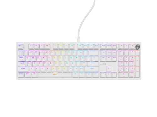 Клавиатура Genesis Mechanical Gaming Keyboard Thor 404 White RGB Backlight Gateron Yellow Pro, US Layout