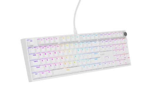 Клавиатура Genesis Mechanical Gaming Keyboard Thor 404 White RGB Backlight Gateron Yellow Pro, US Layout