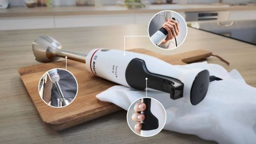 Пасатор Bosch MSM4W220, SER4, Blender, ErgoMaster, 600 W, Dynamic Speed Control, QuattroBlade System, Included Blender, Chopper & Measuring cup, White