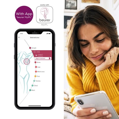 Фотоепилатор Beurer IPL 8800 Velvet Skin Pro Hair-remover, battery powered, Auto flash, 4.5 cm2, 1 attachment 2 cm2, 600 000 pulses, safe skin sensor, UV filter, 6 energy levels, black