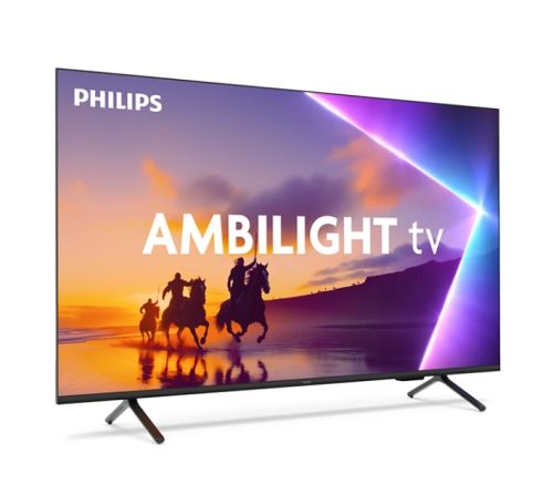 Телевизор Philips 50PUS8510/12, 50" 4K Ultra HD QLED, 3840x2160p, DVB-T/T2/T2-HD/C/S/S2, 60Hz, Ambilight 3, Pixel Precise UHD, 90% DCI, HDR+, Titan OS, Dolby Atmos, Dolby Digital, VRR, 3*HDMI, 2*USB, 802.11ac, 20W RMS, Black