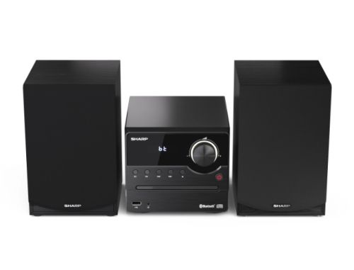 Аудио система Sharp Audio Systems XL-B512(BK), HI-FI MICRO SYSTEM, 45W total max power output, FM PLL tuner, Bluetooth v5.0, CD player, USB, 3.5mm Aux-in / line-in, wooden speaker, Black