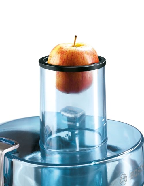 Сокоизстисквачка Bosch MES3500, Centrifugal juicer 700 W, 2 speeds, 2 lt pulp container, 1.25 ltr juice container & foam separator, XL feeding tube (73 mm), ceramic knife, s/s sieve, s/s body, die-cast aluminum clamps, juice outlet with drip-stop and made