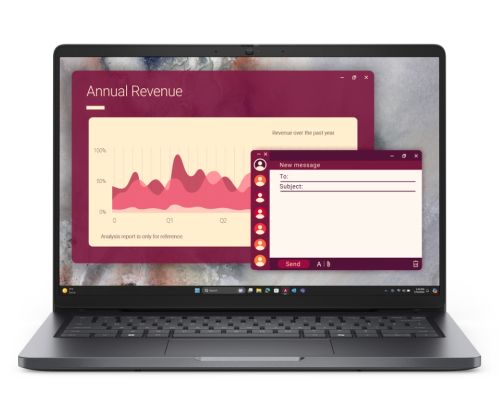 Лаптоп Dell Pro 14 PC14250, Intel Core 5 120U (10 cores, up to 5.0 GHz), 14" FHD+(1920x1200) IPS, 300nits AG, 16 GB: 1 x 16 GB, DDR5, 5200 MT/s, 512 GB SSD, Intel graphics, FHD HDR IR Cam and Mic, Wi-Fi 6E, FPR, Backlit Kb, Ubuntu, Magnetite, 3Y PS