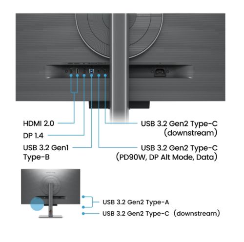 Монитор BenQ RD320U 31.5" IPS, 3:2, 3840x2160, 5ms, Nano Matte, 98% P3, HDR 400, MoonHalo, B.I. Gen2, KVM Switch, DualView Plus, PIP/PBP, 2000:1, 2x HDMI 2.0, DP 1.4 x1, USB-C 90W x1, USB HUB, Speakers 2Wx2, Height Adj. Stand 110 mm, Display Pilot 2, 7.3 