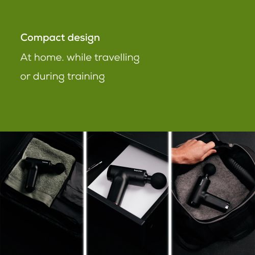 Масажор Beurer MG 89 MASSAGE GUN CompactPower, Quiet, lightweight & handy deep tissue massager, 5 intensity levels, 3 massage attachments, Up to 4h battery life with LED display