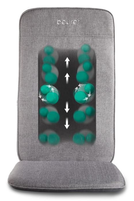 Масажор Beurer MG 202 Shiatsu seat cover, Extra-light & slim back cover; 4-head massage system; Modern design and high-quality material; LED light; One-button operation