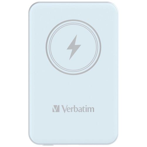 Външна батерия Verbatim MCP-5BE Power Pack 5000 mAh with UBS-C PD 20W / Magnetic Wireless Charging 15W Blue
