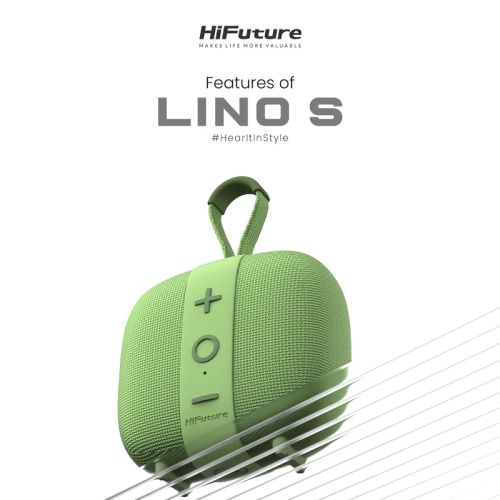 Тонколони HiFuture LINO S Green, Bluetooth 5.4, IPX7 Waterproof, 12W Output, Pair to Play (TWS Mode), Up to 10 Hours Playtime, Support Auracast (Up to 100 units pair), Built-in Powerful DSP with DynaBoost Technology