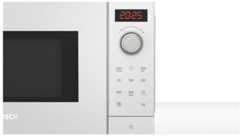 Микровълнова печка Bosch FFL023MW0, SER2, Freestanding microwave, 800 W, 20 l, Number of power levels 5, 27 cm glass rotating plate, AutoPilot 7, White