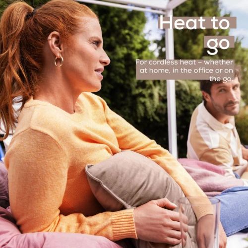 Термоподложка Beurer HK 77 Heaty smokey-taupe;lithium-ion battery; Soft velvet cushion cover machine-washable at 30°C; 3 temperature settings; Fast heating; BSS; 45(L)x45(W) cm