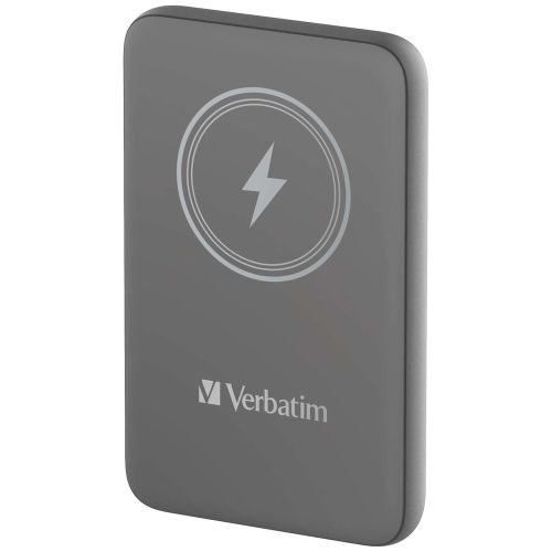 Външна батерия Verbatim MCP-10GY Power Pack 10000 mAh with UBS-C PD 20W / Magnetic Wireless Charging 15W Grey