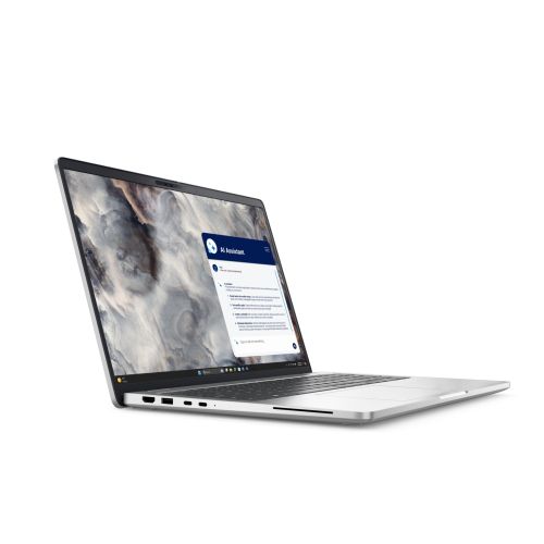 Лаптоп Dell Pro 16 Plus PB16250, Intel Core Ultra 7 265U vP (12 TOPS NPU, 12C, up to 5.3 GHz), 16.0" FHD+ (1920x1200), AG 300 nit, 1x16 GB, DDR5, 5600 MT/s, 512 GB SSD, Integrated graphics, FHD HDR + IR Cam, FPR, Wi-Fi 6E, Backlit Kb, Win11 Pro, Aluminum,