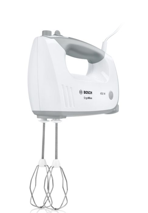Миксер Bosch MFQ36440, Hand mixer, ErgoMixx, 450 W, Included blender & transparent jug, White