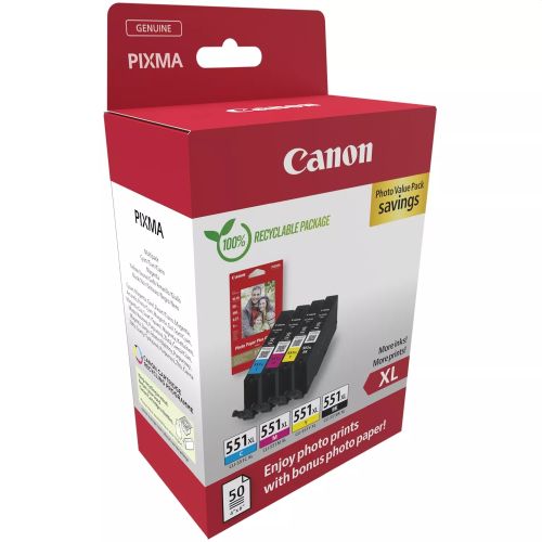 Консуматив Canon CLI-551XL C/M/Y/BK Photo Value Pack
